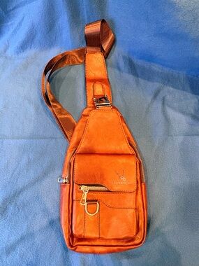 WEIXIER Cognac Vegan Leather Sling Bag – Travel Ready!